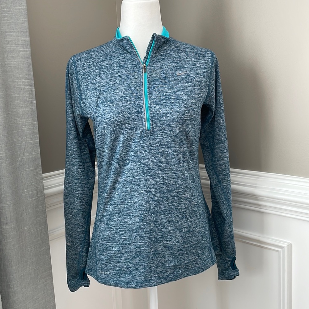 Nike Dri-Fit Running Shirt Pullover Blue/Teal Size S